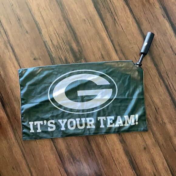 NEW Green Bay Packers Double Sided Car Flag Tailgate Accessory- Go Pack Go 💚 - Picture 1 of 4